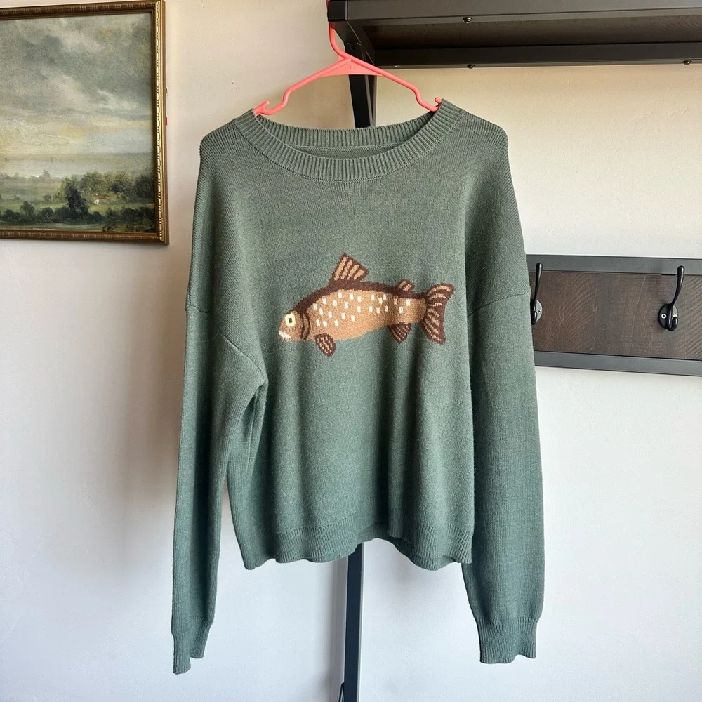 Green Fish Sweater